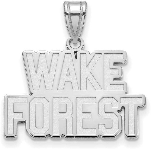 Image of 14K White Gold Wake Forest University Medium Pendant by LogoArt (4W043WFU)