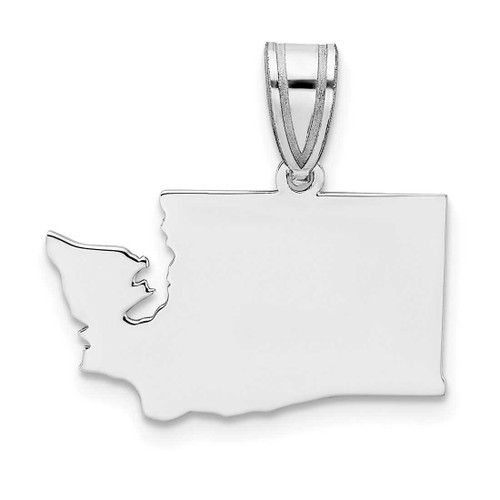 Image of 14K White Gold Washington State Pendant