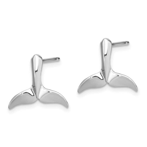 Image of 14K White Gold Whale Tail Post Earrings
