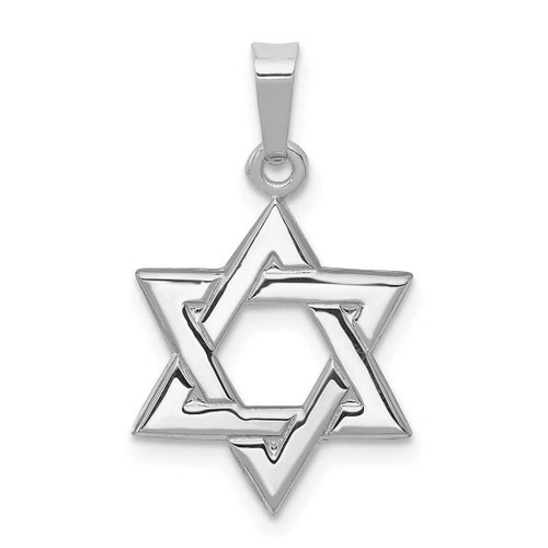 Image of 14K White Polished Star Of David Pendant