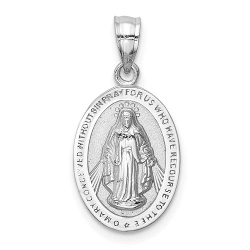 Image of 14K White Polished Virgin Mary Pendant