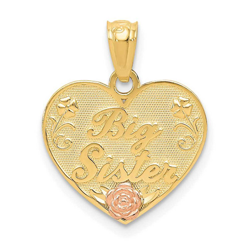 Image of 14K Yellow & Rose Gold Big Sister Heart Pendant