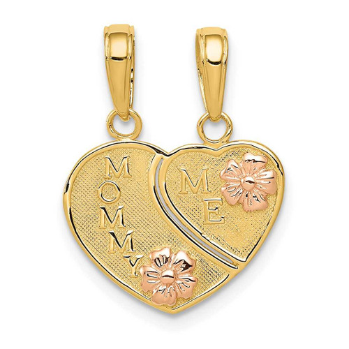 Image of 14K Yellow & Rose Gold Mommy / Me Breakable Heart Pendant