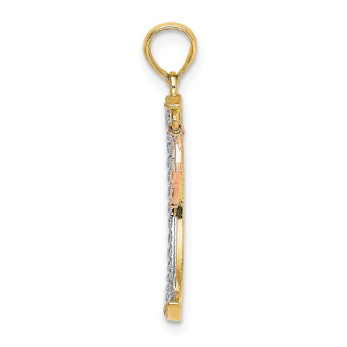 Image of 14k Yellow & Rose Gold w/Rhodium Moon w/Star Moveable Pendant