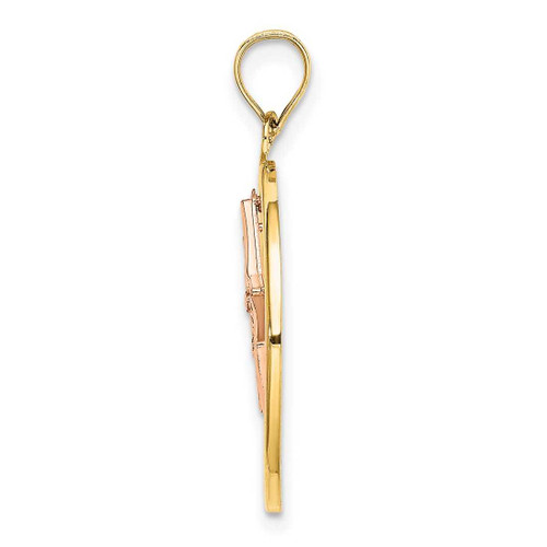 Image of 14k Yellow & Rose Gold w/Rhodium Star in Frame Moveable Pendant