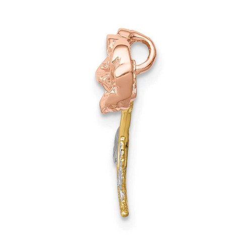 Image of 14k Yellow & Rose Gold with Rhodium Polished Rose Slide Pendant