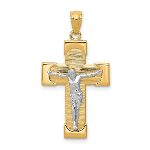 Image of 14K Yellow & White Gold Crucifix Pendant C3902