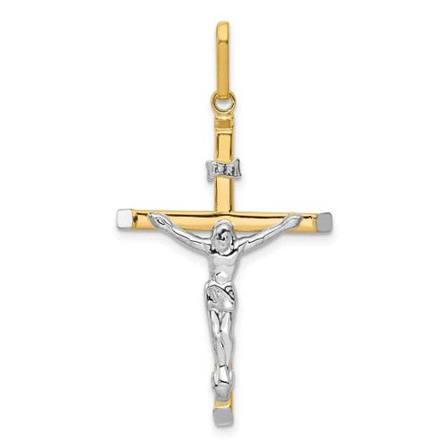 Image of 14K Yellow & White Gold Crucifix Pendant K4327