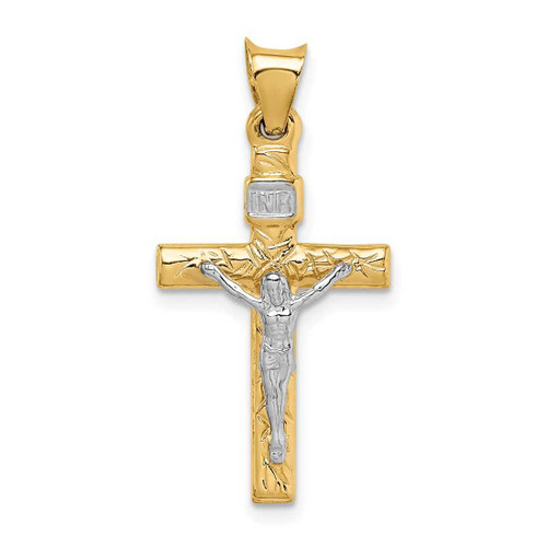 Image of 14K Yellow & White Gold Crucifix Pendant K6293