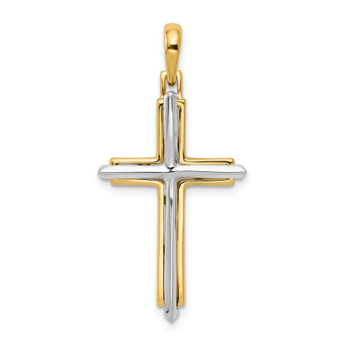 Image of 14K Yellow & White Gold Fancy Latin Cross Pendant D1563