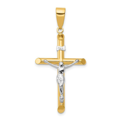 Image of 14K Yellow & White Gold Hollow Latin Crucifix Pendant K4324