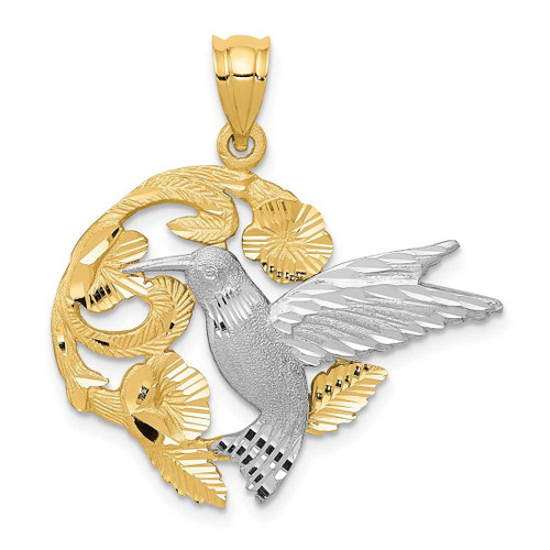 Image of 14K Yellow & White Gold Hummingbird Pendant