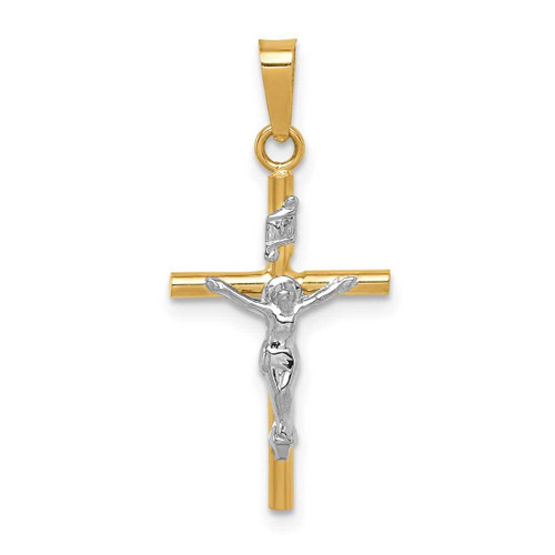 Image of 14K Yellow & White Gold Inri Latin Crucifix Pendant C3896