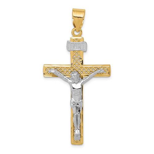 Image of 14K Yellow & White Gold Inri Latin Crucifix Pendant M2595