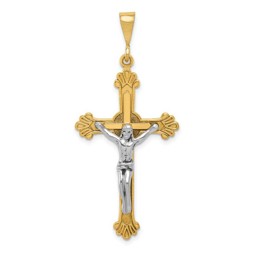 Image of 14K Yellow & White Gold Iona Crucifix Pendant D870