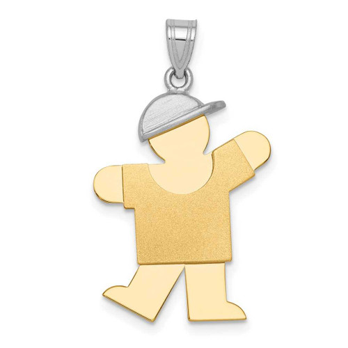 Image of 14K Yellow & White Gold Large Boy w/ Hat On Left Pendant XK237