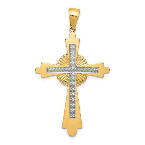 Image of 14K Yellow & White Gold Polished Cross Pendant