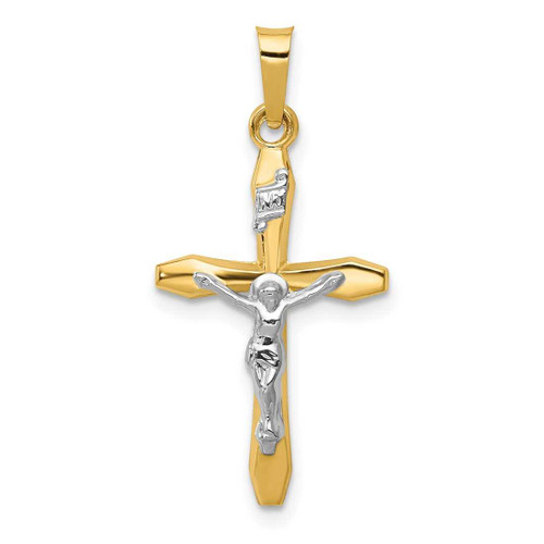Image of 14K Yellow & White Gold Polished Inri Latin Crucifix Pendant XR1627