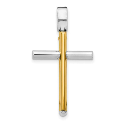Image of 14K Yellow & White Gold Polished Latin Cross Pendant