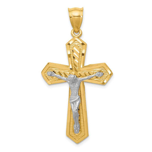 Image of 14K Yellow & White Gold Shiny-Cut Passion Crucifix Pendant K6313