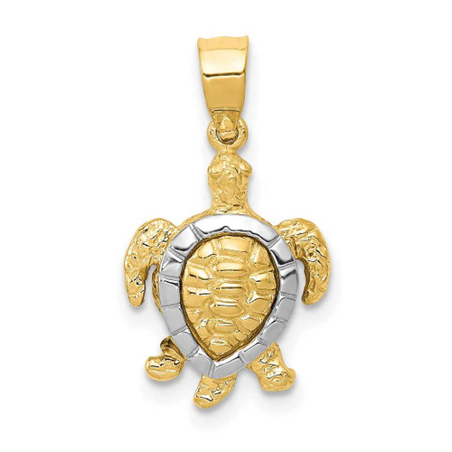 Image of 14K Yellow & White Gold Turtle Pendant