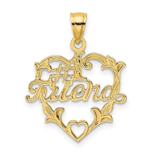 Image of 14K Yellow Gold #1 Friend In Heart Pendant