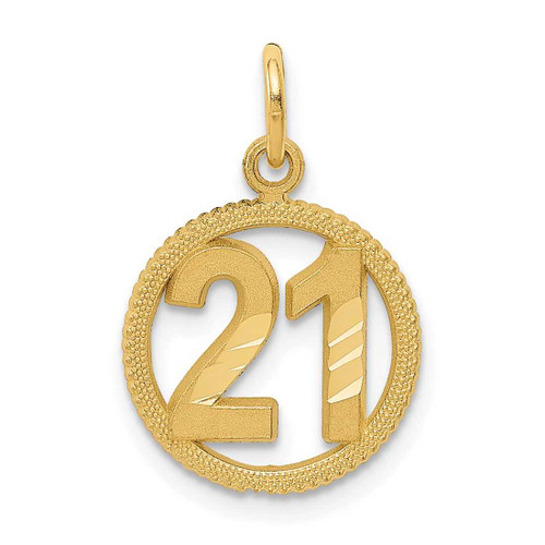 Image of 14K Yellow Gold #21 In A Circle Pendant