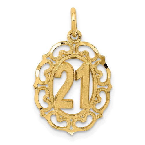 Image of 14K Yellow Gold #21 In Oval Pendant