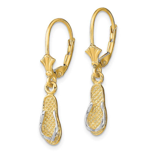 Image of 14K Yellow Gold & Rhodium Flip Flop Leverback Earrings