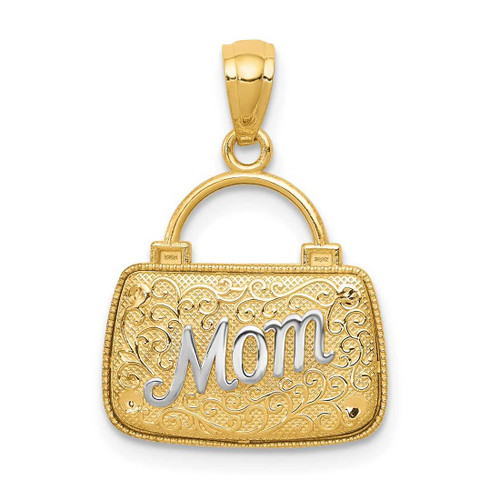 Image of 14K Yellow Gold & Rhodium Reversible Mom Handbag Pendant