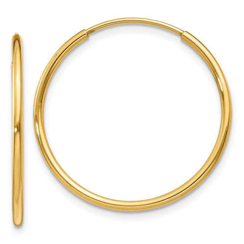 Image of 21mm 14K Yellow Gold 1.25mm Endless Hoop Earrings XY1207