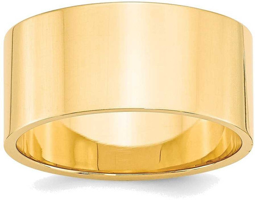 Image of 14K Yellow Gold 10mm Lightweight Flat Band Ring