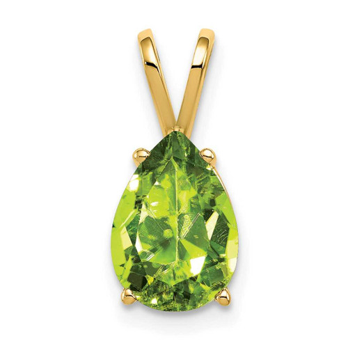 Image of 14K Yellow Gold 10x7mm Pear Peridot Pendant