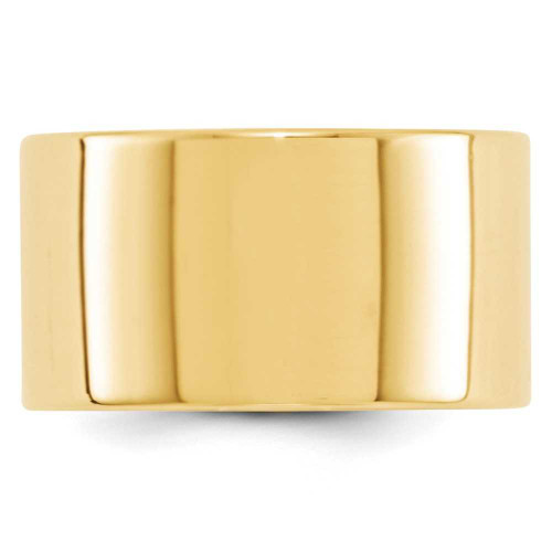 Image of 14K Yellow Gold 12mm Lightweight Flat Band Ring