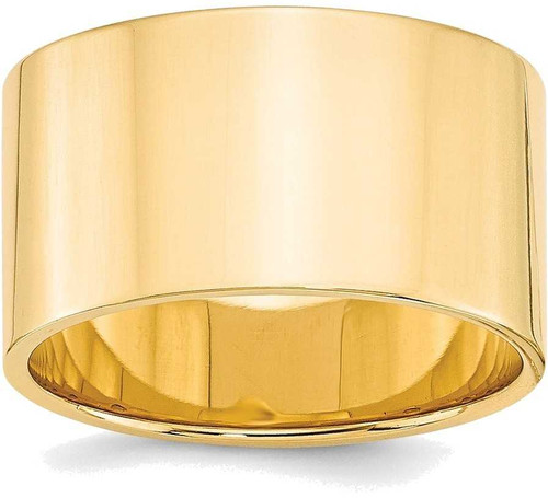 Image of 14K Yellow Gold 12mm Lightweight Flat Band Ring
