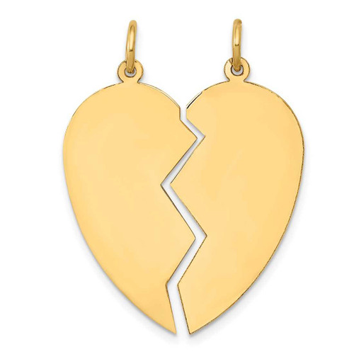 Image of 14K Yellow Gold 2 Piece Heart Charm