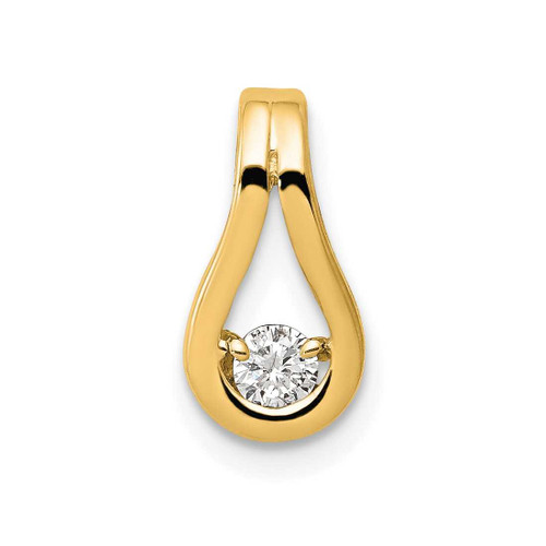 Image of 14K Yellow Gold 2.8mm A Diamond Teardrop Shape Slide Pendant