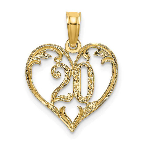 Image of 14K Yellow Gold 20 Inside Heart Pendant