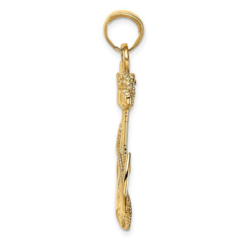 Image of 14K Yellow Gold 2-D Anchor w/ Rope Pendant