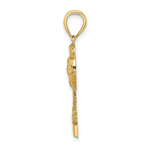 Image of 14K Yellow Gold 2-D Barbados Under Palm Tree Pendant