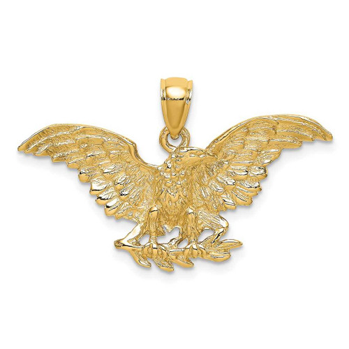 Image of 14K Yellow Gold 2-D Eagle w/ Wings Spread Pendant K6525