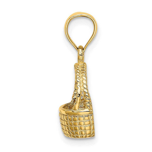 Image of 14K Yellow Gold 2-D Flat Back Basket Pendant