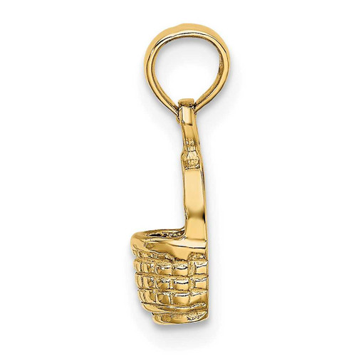 Image of 14K Yellow Gold 2-D Flat Back Mini Basket Pendant