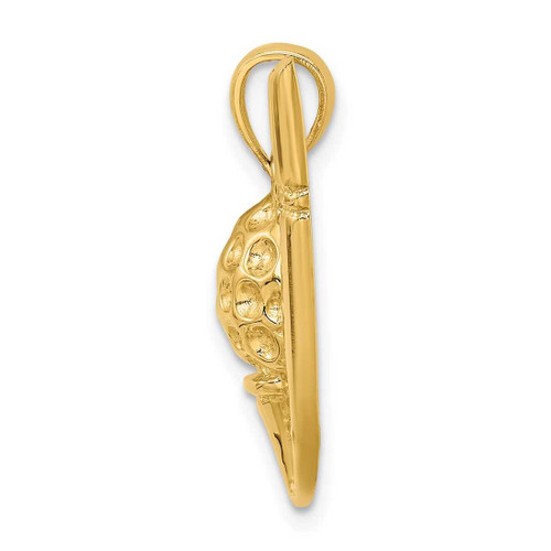 Image of 14K Yellow Gold 2-D Golf Club & Ball On Tee Pendant