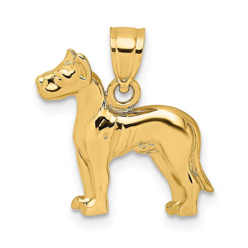 Image of 14K Yellow Gold 2-D Great Dane Dog Pendant