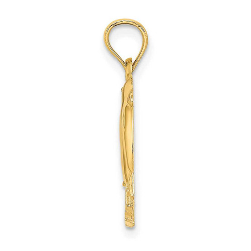 Image of 14K Yellow Gold 2-D Key West w/ Dolphins Pendant