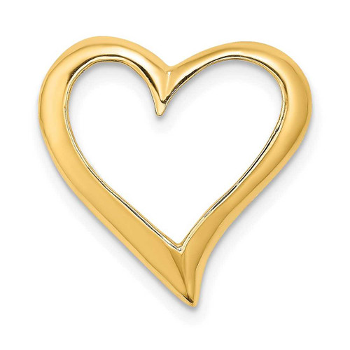 Image of 14K Yellow Gold 2-D Large Floating Heart Slide Pendant