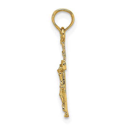 Image of 14K Yellow Gold 2-D Mini Crucifix Pendant