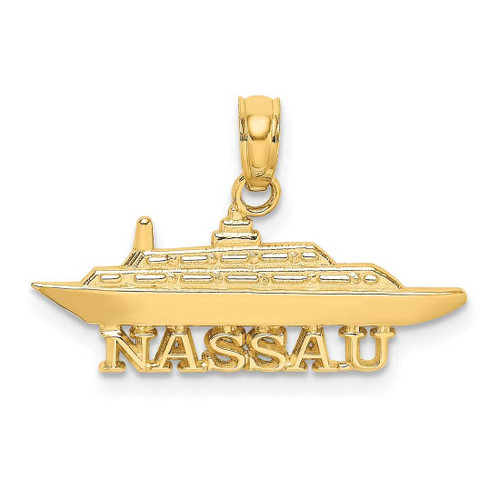 Image of 14K Yellow Gold 2-D Nassau Under Cruise Ship Pendant