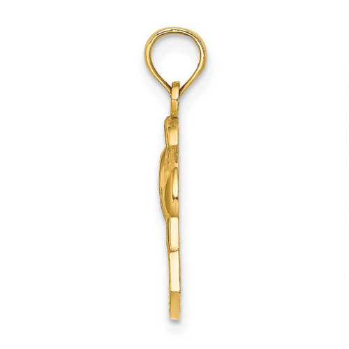 Image of 14K Yellow Gold 2-D Ocean City Under Dolphin Pendant